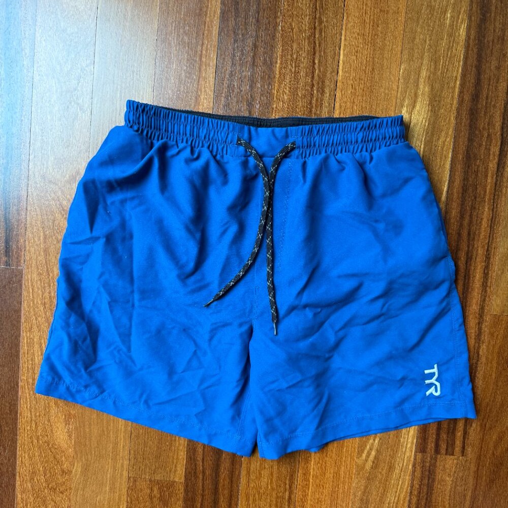 TYR Sz S Blue Swim Trunks
